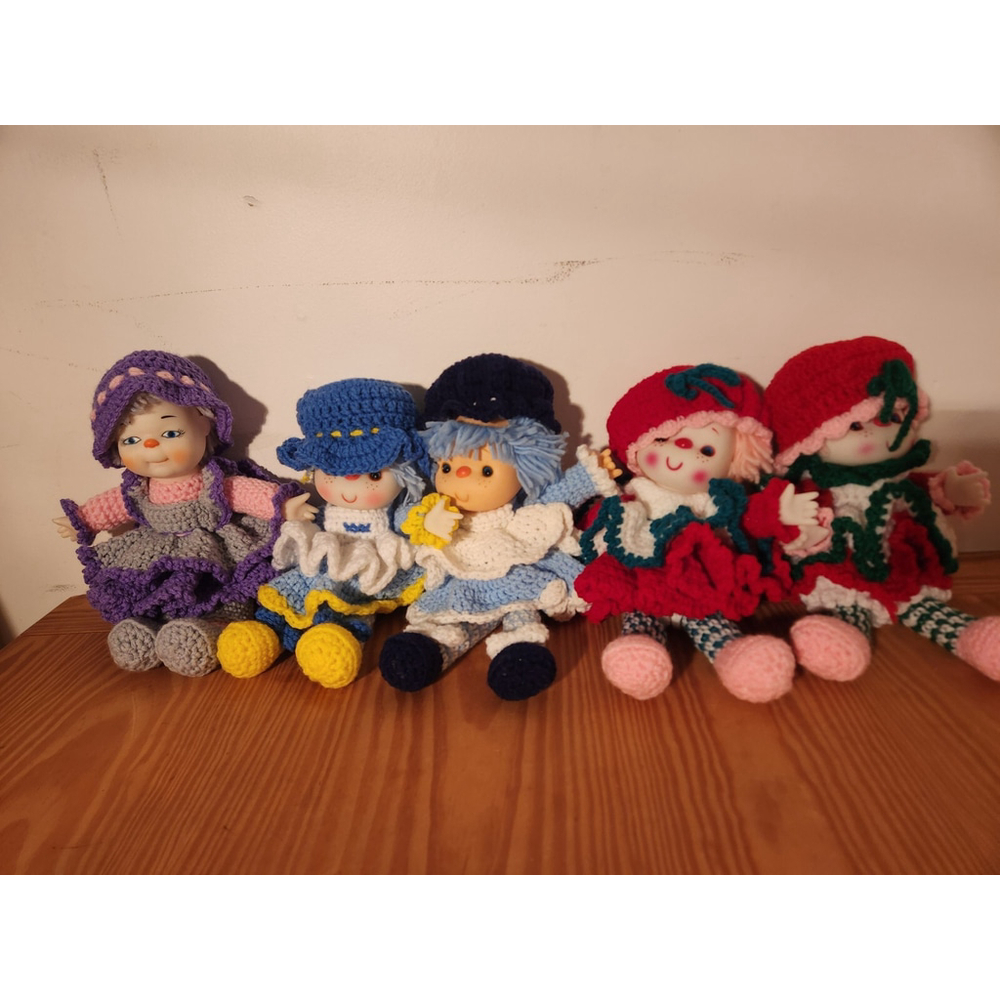 Strawberry Shortcake & Friends Doll Vintage - Crochet Lot Of 5